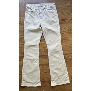 Mother The Weekender Jeans Womens 31 Flare Chalk It Up Marzipan Wash Made In USA